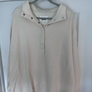 Aerie Light Cream Button-Up Hoodie